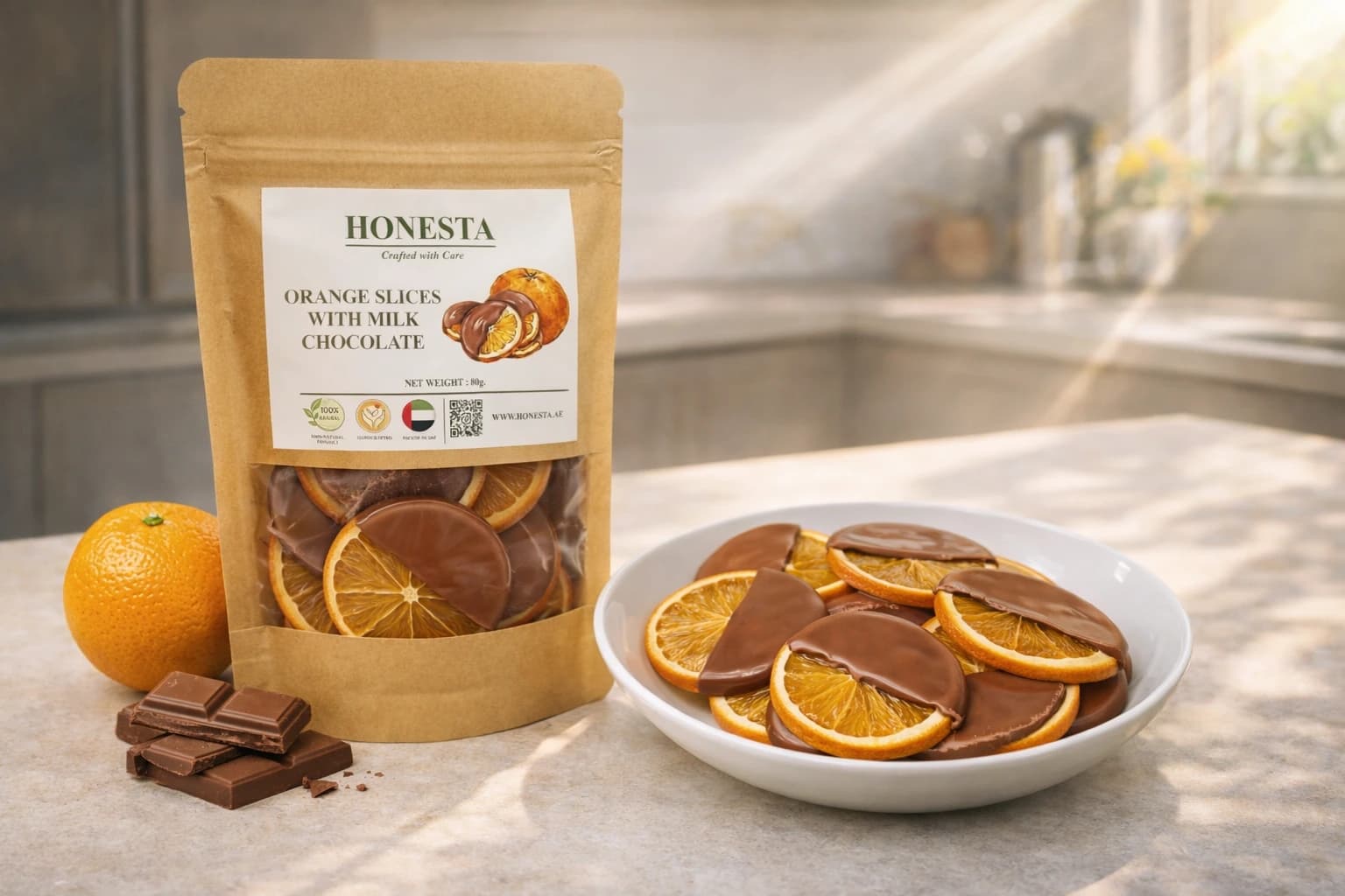 Orange Slices with Milk Chocolate